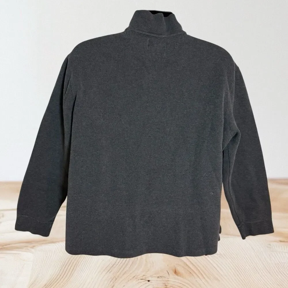 Polo Ralph Lauren Sweater Sweatshirt Sz XLarge Mens Charcoal 1/4 Zip 100% Cotton